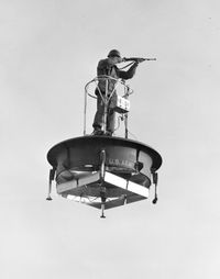 Dystopian flight demonstration of a Hiller VZ-1 Pawnee, c1956.