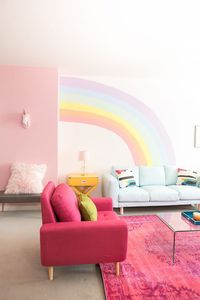 DIY RAINBOW MURAL WALL