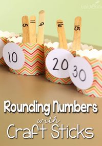 Give kids lots of opportunities to practice rounding numbers. Rounding numbers to the nearest ten with craft sticks. This is a quick & easy activity for learning stations/learning centers/small groups/cooperative learning.