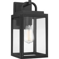 Elevate your front porch or patio in an instant by selecting this Progress Lighting Granbury Black Outdoor Medium Wall Lantern Sconce.