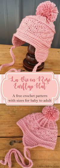 Make a cute ski hat with this free crochet pattern! It's easy to follow, and includes instructions for multiple sizes from baby, and kids, to adult. This is an easy DIY craft pattern that is simple, yet beautiful, and will keep you warm this winter!