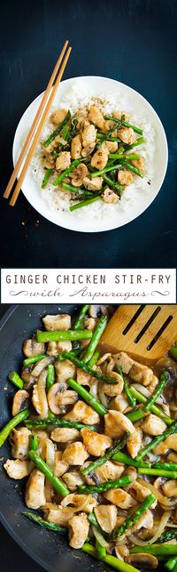 Ginger Chicken Stir-Fry with Asparagus.