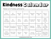 Free Kindness Activity Calendar