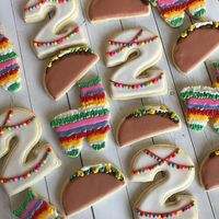 Taco Twosday! Loved this theme! Llama & #2 cutter from @howsweetisthat . #sugarandlovebakery #bowmanvillebakeries #durhamregion #prettylittlemakers #foodstagram #unknownbaker #shopsmall #shoplocal #birthdays #customcookies #feedfeed #tacotwosday #llamapinata