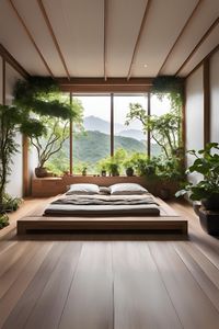 Experience tranquility with a refreshed Japanese bedroom featuring minimalist design, natural materials, and serene ambiance.