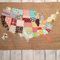 Make a fabric map using just scraps! - The little Green Bean