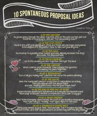 Creative proposal ideas infographic for making a spontaneous proposal look natural. Created by Bellenza.