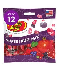 Superfruit Mix Jelly Beans 3.1-Oz. Bag - Set of 12. These Jelly Belly favorites are a bright and delicious addition to party buffets. Give these bags away as exciting gifts for sweet-toothed friends. Includes 12 3.1-oz. bagsGluten-, peanut-, dairy- and fat-freeVegetarian-friendly