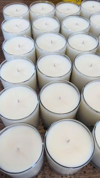 ASMR video showing how we label and package all of our hand-poured coconut wax candles🕯️ #ASMR #candles #coconutwaxcandles #packwithme