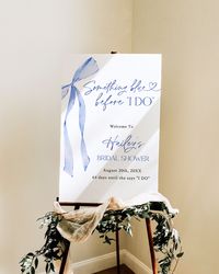 Something Blue Before I DO Bridal Shower Welcome Sign, Editable Blue Bow Bridal Shower, Bridal Welcome Signs, Wedding Shower Decorations, LB - Etsy