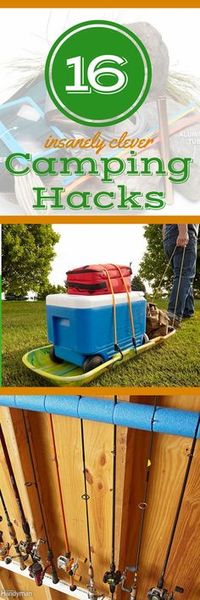 17 Camping Hacks, Tips, & Tricks You'll Wish You Knew Earlier: Hack your camping trips with these clever camping ideas, tips, and tricks. These fun camping ideas take your outdoor adventures to the next level. Plus: discover storage ideas for camping equipment you'll wish you'd been using all along.