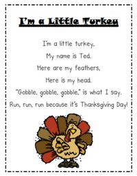 Song, "I'm a Little Turkey"