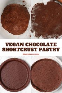 Easy vegan chocolate pastry with just 4 ingredients. Great for pies and tarts.