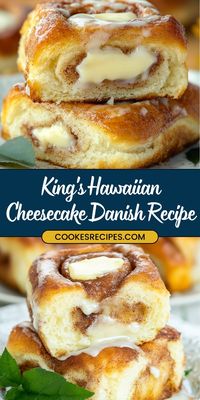 These King’s Hawaiian Cheesecake Danish bites are the perfect blend of sweet rolls and creamy cheesecake filling! 🍍🧀 With a touch of cinnamon, brown sugar, and nutmeg, they’re a quick and delicious dessert or brunch treat. Ready in just 22 minutes, these are a must-try for your next gathering! 🥳 #HawaiianRolls #CheesecakeDanish #EasyDesserts #SweetTreats #BrunchRecipes