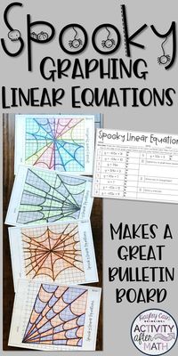 This is a great holiday math activity where students graph linear equations to create Spooky Spiderwebs! There are four options to choose from making this a great differentiated Halloween Activity for your secondary math class! This makes a great Halloween Graphing Activity, Early Finisher, Sub plans, filler activity or graphing linear equations review activity.