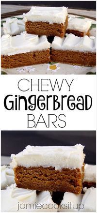 Oct 19, 2019 - If you are looking for a SimpleHolidayRecipeOfWonder, I would like you to meet these Chewy Gingerbread Bars.  They taste just like a gingerbread cookie…but thicker and chewier and just so dar…