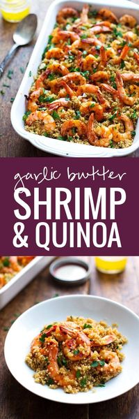 Garlic Butter Shrimp and Quinoa Recipe - Pinch of Yum