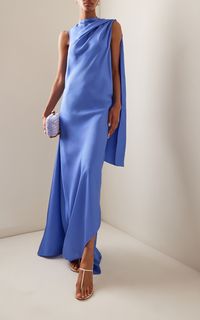 Draped Silk-Twill Maxi Dress By Maison Rabih Kayrouz | Moda Operandi