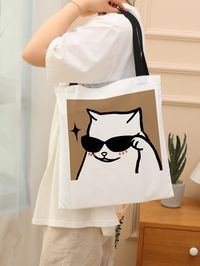 Multicolor Preppy Collar  Polyester Cartoon Shopper Bag Embellished   Women Bags