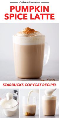 Make your fall favorite at home with this easy copycat recipe for the Starbucks pumpkin Spice latte. #starbucks #psl #pumpkinspicelatte #starbuckscopycat #pumpkinspicerecipes