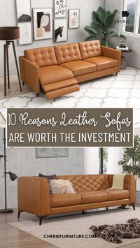 Elevate your home with the timeless charm of a leather sofa living room—a perfect blend of elegance and durability. This blog highlights 10 reasons why leather sofas are a smart investment, including their unmatched comfort, easy maintenance, and classic appeal. Transform your space with a luxurious leather sofa living room setup that exudes sophistication and practicality. Save this Pin to explore the benefits of crafting a cozy and stylish leather sofa living room atmosphere for your home.