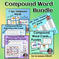 Compound Words Activities Bundle printable easy prep for home or school