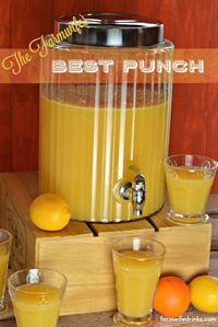 This is the best punch recipe. It combines pineapple, orange and lemon flavors for a an addicting drink for any party.