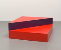 "Untitled" sits without a pedestal, directly in the space of the viewer, unframed in a way that almost no previous sculpture had been. Judd took aim at what he saw as the continuing illusionism of European modernism, pursuing instead a purely lucid form that would exist simply as an object. Donald Judd, "Untitled," 1963, oil on wood with Plexiglas #elements #form #k12 #teachers