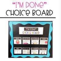 "I'm Done" Choice Board by Enrich Engage Enjoy | TpT