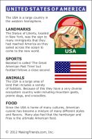 MakingFriends Facts about United States of America Printable Thinking Day fact card for our passports. Perfect if you chose United States of Amercia for your Girl Scout Thinking Day or International Night celebration.