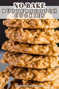 These no-bake butterscotch cookies are everything you love about no-bake cookies but with an addictive butterscotch flavor. They only use six ingredients, take just five minutes to prepare, and can be enjoyed in under 30 minutes. They're sweet, chewy, and perfect for the whole family.