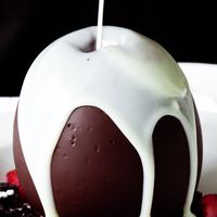 Protect your precious sweet goods with this simple chocolate dome.