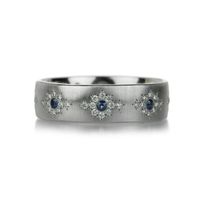 Adel Chefridi Platinum and Sapphire Shimmer Band | Quadrum Gallery