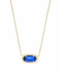 A dainty stone and delicate metallic chain combine to create the Elisa Gold Pendant Necklace in Cobalt Cat's Eye, your new favorite wear-anywhere accessory. This pendant Necklace can be paired with any look, providing that extra touch of timeless style. Make the Elisa Gold Pendant Necklace a staple in your wardrobe and you will not be disappointed.