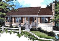 House Plan 80103 - Cottage , House Plan with 1208 Sq Ft, 3 Bed, 2 Bath, 2 Car Garage | Elevation