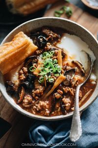 Sharing a street-style recipe for dou fu nao, a classic breakfast in Beijing. The extra soft tofu pudding is served with a brown gravy, made with pork, dried lily flowers and mushrooms, for a satisfying savory and earthy umami. Serve it with you tiao (Chinese fried donut) and you’ll have a hearty Northern-style Chinese breakfast that will warm your soul.