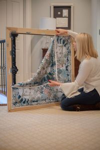 Easy Art Hanging System to Display Hermes Vintage Scarf | bluegraygal