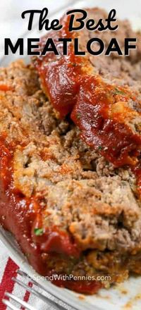 The BEST Meatloaf Recipe is something I've worked years at perfecting... and here it is! A tender juicy beef meatloaf topped with a zesty topping and baked until tender and juicy!