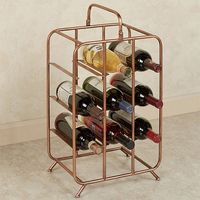 Vintage wines will look modern in the Blake Wine Bottle Rack. Made of metal, this wine rack has an openwork rectangle frame with a copper finish. Rack can hold up to nine of your favorite bottles of wine.