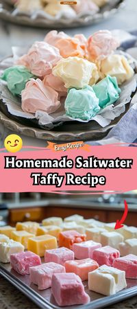 Pull up some fun with Homemade Saltwater Taffy! This old-fashioned candy is a delightful project, yielding chewy, colorful taffies flavored just the way you like. Perfect for family gatherings or as a sweet gift. #SaltwaterTaffy #CandyMaking #HomemadeSweets