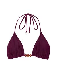 Pami Beaded Bikini Top in Burgundy