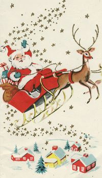 Santa in Sleigh | Image from vintage Christmas card. | Heather David | Flickr