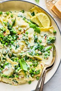 Creamy Lemon Ravioli {20 Minute Meal} - Two Peas & Their Pod