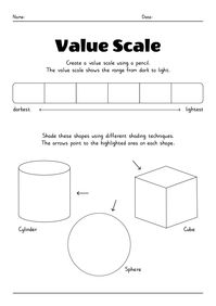 Elements of Art Value Worksheets