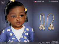 The Sims Resource - Millie Diamond Earrings For Infants