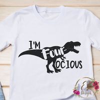 Dinosaur SVG Four-ocious Svg 4th Birthday Shirt Svg | Etsy