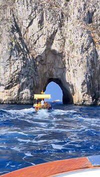 Immerse yourself in the breathtaking beauty of Faraglioni Capri. ⛵️ These iconic rocks rise majestically from the azure waters, creating a truly unforgettable sight. Join us on a virtual journey as we sail through this natural wonder. #FaraglioniCapri #Capri #Italy #Travel #BoatTrip #NatureLovers #Wanderlust