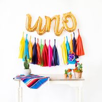 UNO! UNO! UNO! These "UNO" air fill only script letter balloons are perfect for any modern Fiesta! Can be used as home decor, party decor, or as a photo prop. Come in your choice of gold, rose gold, or silver. • SIZE: ♥ Letter balloons are approximately 14" tall inflated. • INFO:♥ Balloons are shipped flat and come packaged individually to be inflated by you.♥ Balloons are self-healing. Do not overfill.♥ Letter balloons are air fill ONLY and will not float.♥ Made in the USA. I absolutely love cu