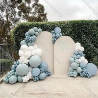 ✨ Transform Your Party with a Stunning Balloon Arch Kit! 🎈 Elevate your celebration with our 160pcs Balloons Garland Kit! featuring a stunning mix of Matte White, Dusty Blue & Smoke Blue balloons. This balloon arch kit is the perfect decor to make your baby shower, gender reveal, birthday party decoration, bridal shower or wedding decoration truly unforgettable.  🎉 What's Included 🎉 160pcs Balloons Garland Kit Combination: * Matte White（5inch*30pcs，10inch*15pcs，12inch*5pcs，18inch*1pcs） * Dusty Blue（5inch*30pcs，10inch*20pcs，12inch*5pcs，18inch*2pcs） * Smoke Blue（5inch*30pcs，10inch*15pcs，12inch*5pcs，18inch*2pcs） * Free Assembly Tools: 1 Roll of Glue, Balloon Chain, and Hook Material: Made from high-quality latex. 💖 Why Choose Our DIY Balloon Garland Kit? * Versatile Use: Perfect for vario