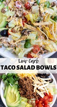 Craving Mexican food for dinner? Make this Low Carb Taco Salad Bowl and enjoy Taco Tuesday while sticking to your Keto Diet.